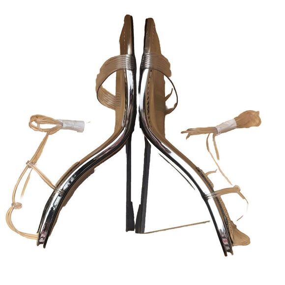 Good American Cinderella Wedge Silver Strap Sandal Size 6.5 NEW IN BOX GA080V-X - Picture 14 of 14